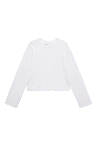 T-shirt manches longues ouvertures - Blanc