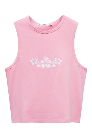 Top sans manches imprimé - Rose