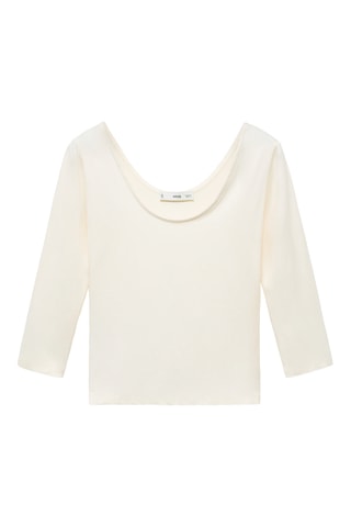 T-shirt manches trois-quarts - Crème