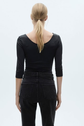 T-shirt manches trois-quarts - Noir