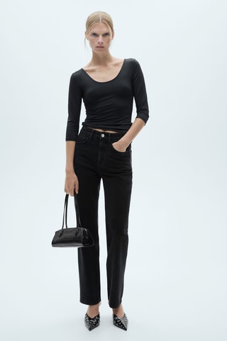 T-shirt manches trois-quarts - Noir