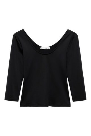 T-shirt manches trois-quarts - Noir