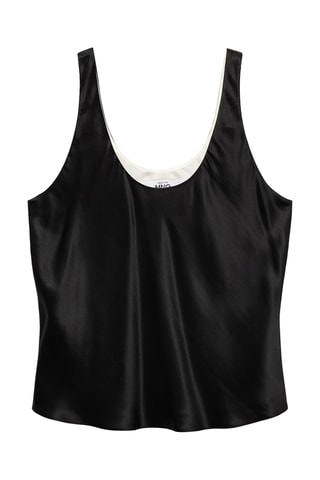 Top soie satiné - Noir