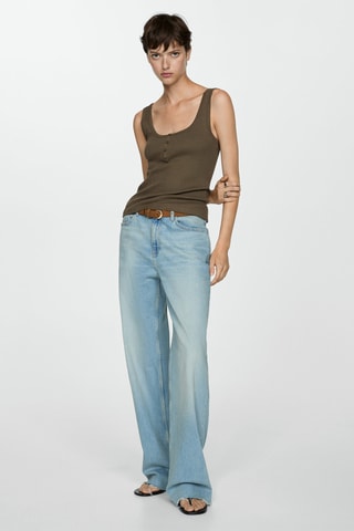 Top bretelles boutons - Kaki