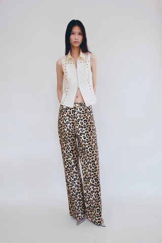 Top zippé à studs - Blanc