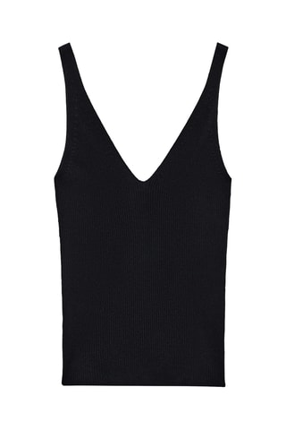 Top maille bretelles - Noir