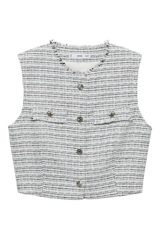 Crop top tweed - Bleu clair