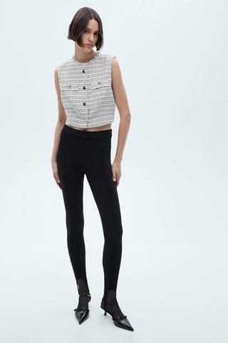 Crop top tweed - Bleu clair