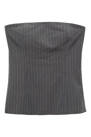 Top bustier rayures tennis - Gris