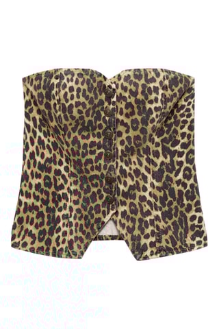 Top style corset léopard - Marron