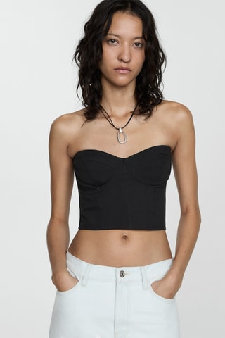 Crop top bustier - Noir
