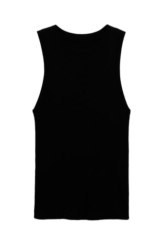 Top maille côtelée - Noir