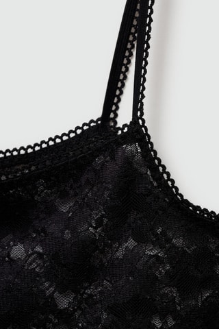 Top bretelles dentelle - Noir