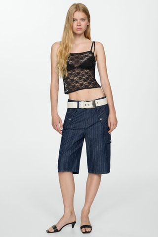 Top bretelles dentelle - Noir