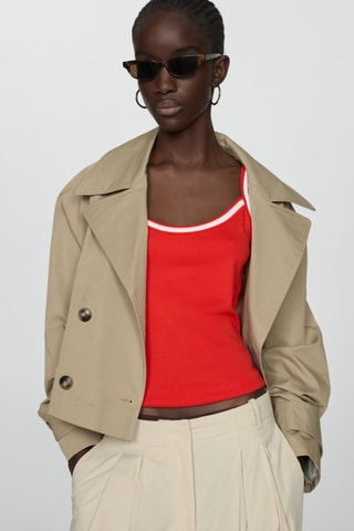 Top maille bretelles combiné - Rouge