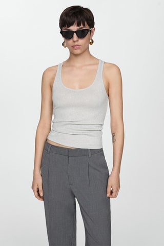 Top maille Lurex - Gris