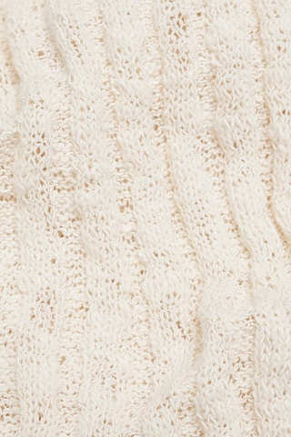 Top maille côtelée ouvertures - Beige