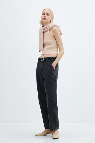 Top chiné emmanchures américaines - Rose clair