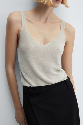 Top maille Lurex - Argenté