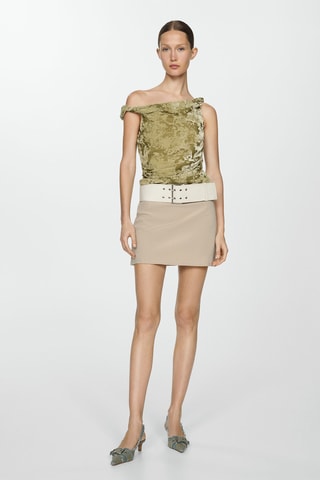 Top drapé détail velours - Vert