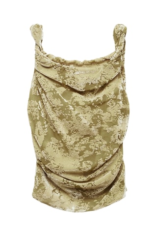 Top drapé détail velours - Vert