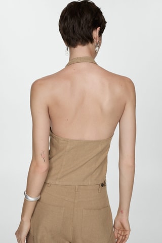 Top emmanchures américaines poche - Beige