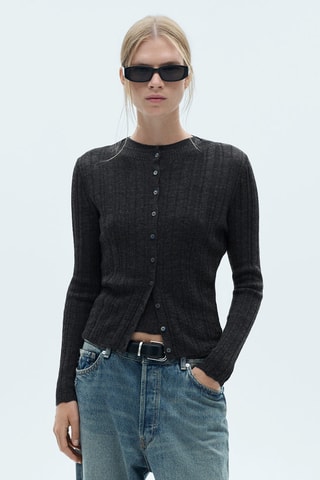 Cardigan maille boutons - Gris