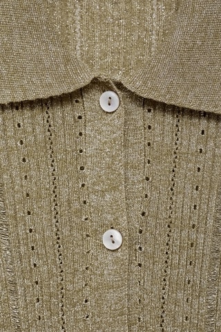 Cardigan Lurex détails ajourés - Vert