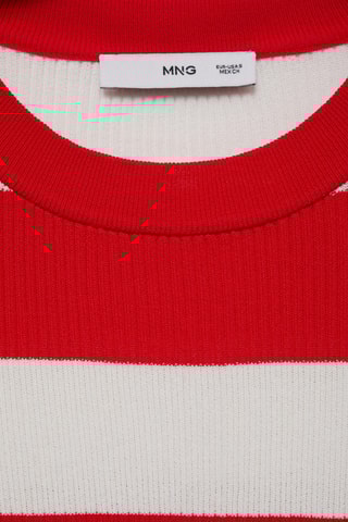 T-shirt maille côtelée - Rouge