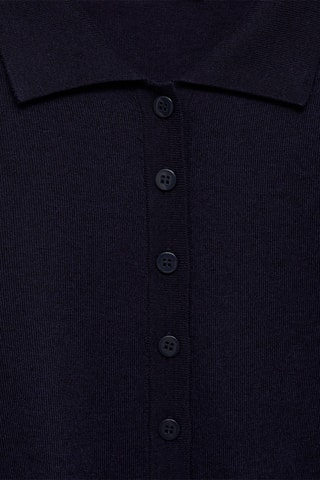 Cardigan col polo - Bleu nuit
