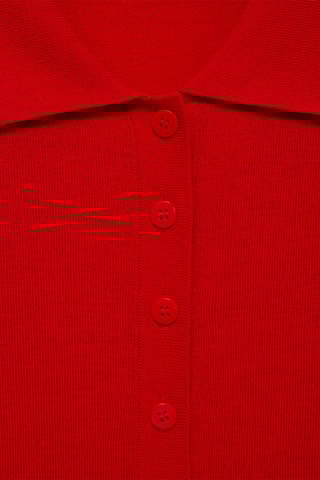 Cardigan col polo - Rouge