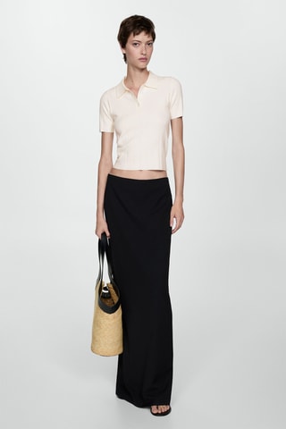 T-shirt col polo - Beige