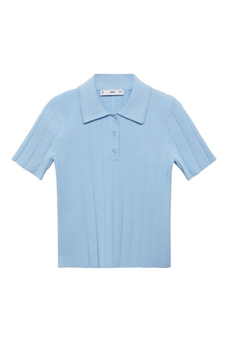 T-shirt col polo - Bleu