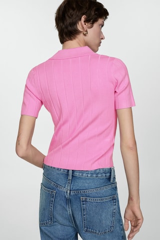 T-shirt col polo - Rose