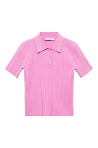 T-shirt col polo - Rose