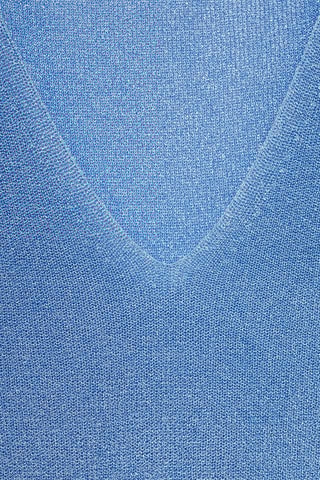 Pull-over Lurex col V - Bleu