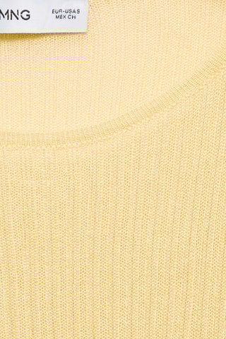 Pull-over maille côtelée fine - Jaune