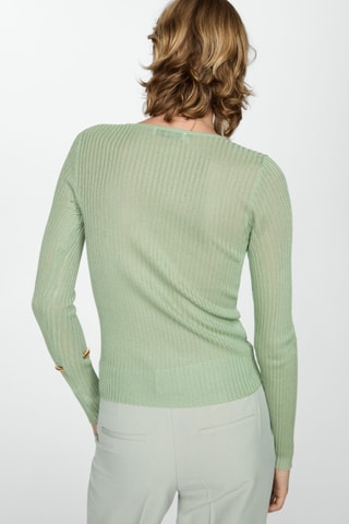 Pull-over maille côtelée fine - Vert