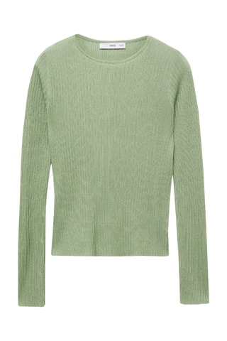 Pull-over maille côtelée fine - Vert