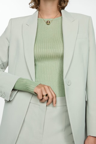 Pull-over maille côtelée fine - Vert