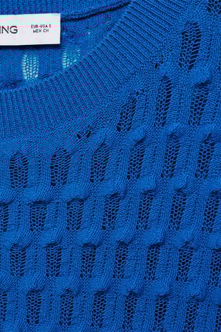 Pull-over texturé manches courtes - Bleu
