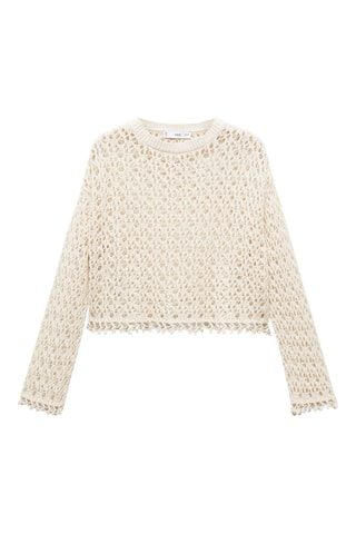 Pull-over crochet coton - Écru