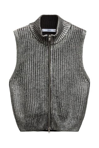 Gilet foil col montant - Gris