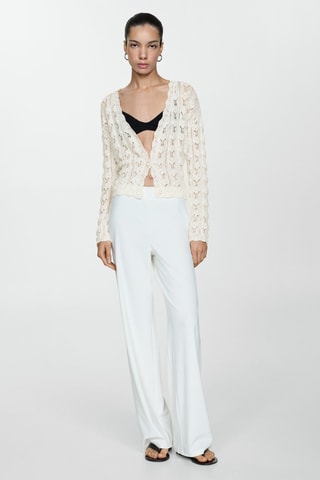 Cardigan maille crochet - Blanc