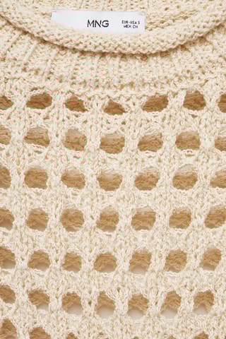 Pull-over ajouré manches courtes - Beige