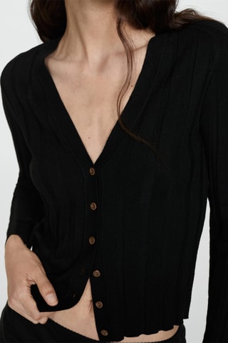 Cardigan maille boutons - Noir