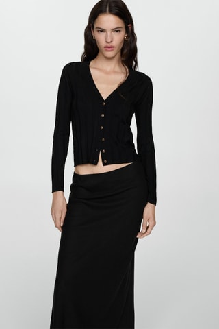 Cardigan maille boutons - Noir