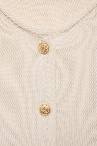 Cardigan maille boutons bijoux - Crème