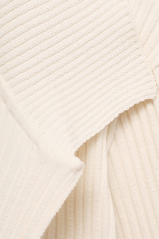 Cardigan maille côtelée fermeture agrafes - Crème