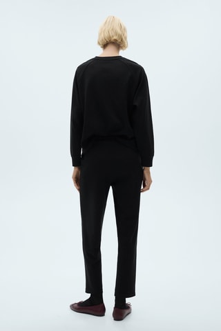 Sweat-shirt coutures décoratives - Noir